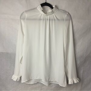 ♥️6 Hour SALE♥️ Violet & Claire Cream Blouse with Ruffle Details Size M